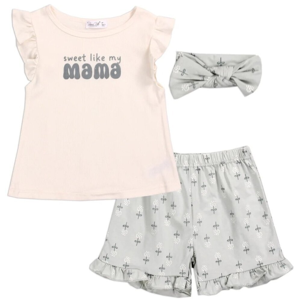 RENE ROFE Girls Toddler 3-Piece Short Set